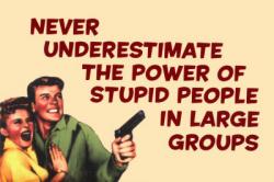 stupid people in large groups